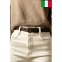Ceinture femme en cuir de daim 2,5 cm de large Fabriqué en Italie