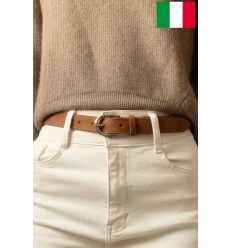 Ceinture femme en cuir de daim 2,5 cm de large Fabriqué en Italie - 1