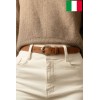 Ceinture femme en cuir de daim 2,5 cm de large Fabriqué en Italie - 1