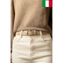 Ceinture femme en cuir de daim 2,5 cm de large Fabriqué en Italie