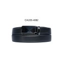 Ceinture automatique boucle crémaillère sans trous en croute de cuir de vachette 3.5 cm