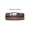 Ceinture automatique boucle crémaillère sans trous en croute de cuir de vachette 3.5 cm - 4