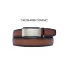 Ceinture automatique boucle crémaillère sans trous en croute de cuir de vachette 3.5 cm - 4