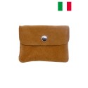 Petit porte monnaie en cuir daim Fabriqué en Italie