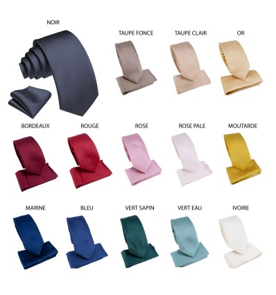 Cravate en polyester avec mouchoir - 1