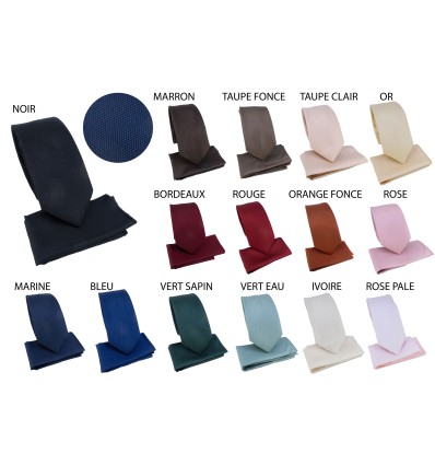 Cravate en polyester texturé avec mouchoir - 1