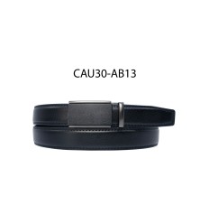Ceinture automatique boucle crémaillère sans trous en croute de cuir de vachette 3 cm - 4
