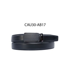 Ceinture automatique boucle crémaillère sans trous en croute de cuir de vachette 3 cm - 4