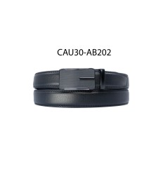 Ceinture automatique boucle crémaillère sans trous en croute de cuir de vachette 3 cm - 4