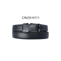 Ceinture automatique boucle crémaillère sans trous en croute de cuir de vachette 3.5 cm