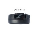 Ceinture automatique boucle crémaillère sans trous en croute de cuir de vachette 3.5 cm