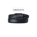 Ceinture automatique boucle crémaillère sans trous en croute de cuir de vachette 3.5 cm