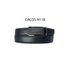 Ceinture automatique boucle crémaillère sans trous en croute de cuir de vachette 3.5 cm - 4