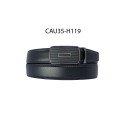 Ceinture automatique boucle crémaillère sans trous en croute de cuir de vachette 3.5 cm