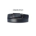 Ceinture automatique boucle crémaillère sans trous en croute de cuir de vachette 3.5 cm