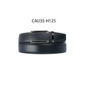 Ceinture automatique boucle crémaillère sans trous en croute de cuir de vachette 3.5 cm