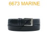 Ceinture en cuir de vachette fabrication francaise 6673 Marine