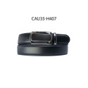 Ceinture automatique boucle crémaillère sans trous en croute de cuir de vachette 3.5 cm