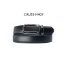 Ceinture automatique boucle crémaillère sans trous en croute de cuir de vachette 3.5 cm - 4