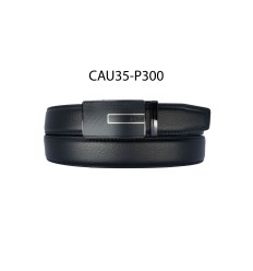 Ceinture automatique boucle crémaillère sans trous en croute de cuir de vachette 3.5 cm - 4