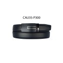 Ceinture automatique boucle crémaillère sans trous en croute de cuir de vachette 3.5 cm