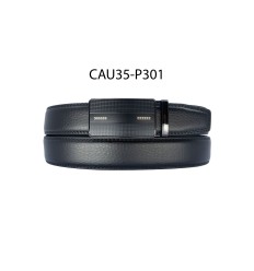 Ceinture automatique boucle crémaillère sans trous en croute de cuir de vachette 3.5 cm - 4