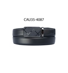 Ceinture automatique boucle crémaillère sans trous en croute de cuir de vachette 3.5 cm - 4