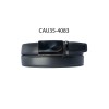 Ceinture automatique boucle crémaillère sans trous en croute de cuir de vachette 3.5 cm - 4