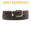 Ceinture en cuir de vachette fabrication francaise 6667 Marron