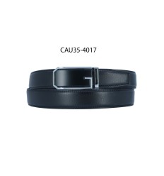 Ceinture automatique boucle crémaillère sans trous en croute de cuir de vachette 3.5 cm - 4