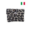 Petit porte monnaie en cuir daim Fabriqué en Italie