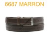 Ceinture en cuir de vachette fabrication francaise 6687 Marron