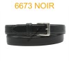 Ceinture en cuir de vachette fabrication francaise 6673 noir