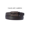 Ceinture automatique boucle crémaillère sans trous en croute de cuir de vachette 3.5 cm - 4