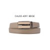 Ceinture automatique boucle crémaillère sans trous en croute de cuir de vachette 3.5 cm - 9