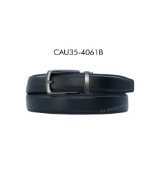 Ceinture automatique boucle crémaillère sans trous en croute de cuir de vachette 3.5 cm - 3