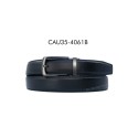Ceinture automatique boucle crémaillère sans trous en croute de cuir de vachette 3.5 cm