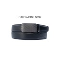Ceinture automatique boucle crémaillère sans trous en croute de cuir de vachette 3.5 cm