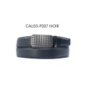 Ceinture automatique boucle crémaillère sans trous en croute de cuir de vachette 3.5 cm