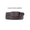 Ceinture automatique boucle crémaillère sans trous en croute de cuir de vachette 3.5 cm - 4