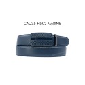 Ceinture automatique boucle crémaillère sans trous en croute de cuir de vachette 3.5 cm