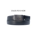 Ceinture automatique boucle crémaillère sans trous en croute de cuir de vachette 3.5 cm