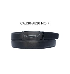 Ceinture automatique boucle crémaillère sans trous en croute de cuir de vachette 3 cm - 4