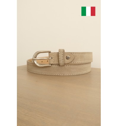 Ceinture femme en cuir de daim 2,5 cm de large Fabriqué en Italie - 2