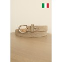 Ceinture femme en cuir de daim 2,5 cm de large Fabriqué en Italie