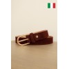 Ceinture femme en cuir daim avec boucle dorée Fabriqué en Italie - 2