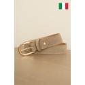 Ceinture femme en cuir daim avec boucle dorée Fabriqué en Italie