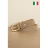 Ceinture femme en cuir daim avec boucle dorée Fabriqué en Italie - 1