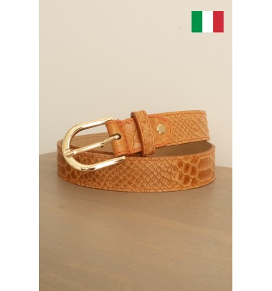 Ceinture femme en cuir impression lézard Fabriqué en Italie - 2