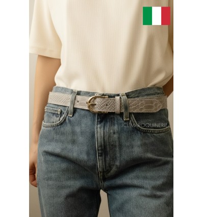 Ceinture femme en cuir impression lézard Fabriqué en Italie - 2